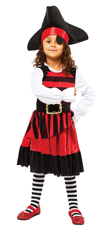 Girls Pirate Lass Caribbean Ship Mate Fancy Dress World Book Day Costume