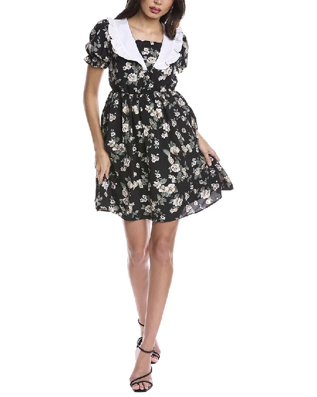 Avantlook Floral Mini Dress Comfortable Ruffle Mini Dress