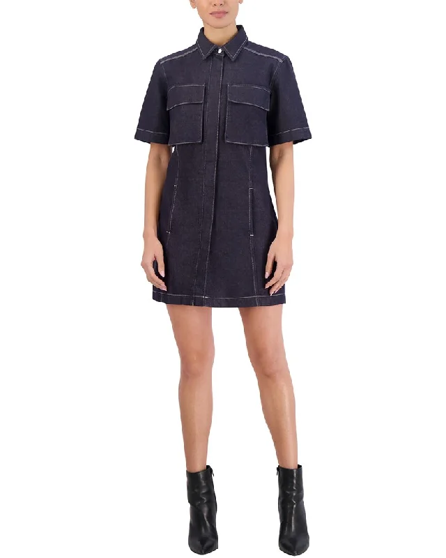 BCBG NY Denim Mini Dress Trendy Tulle Mini Dress