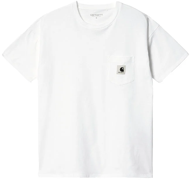 Carhartt WIP Womens Pocket T Shirt White Comfortable Stretch Short Shirt