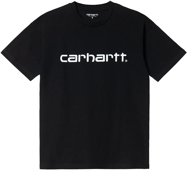 Carhartt WIP Womens Script T Shirt Black White Stylish Round Neck Shirt