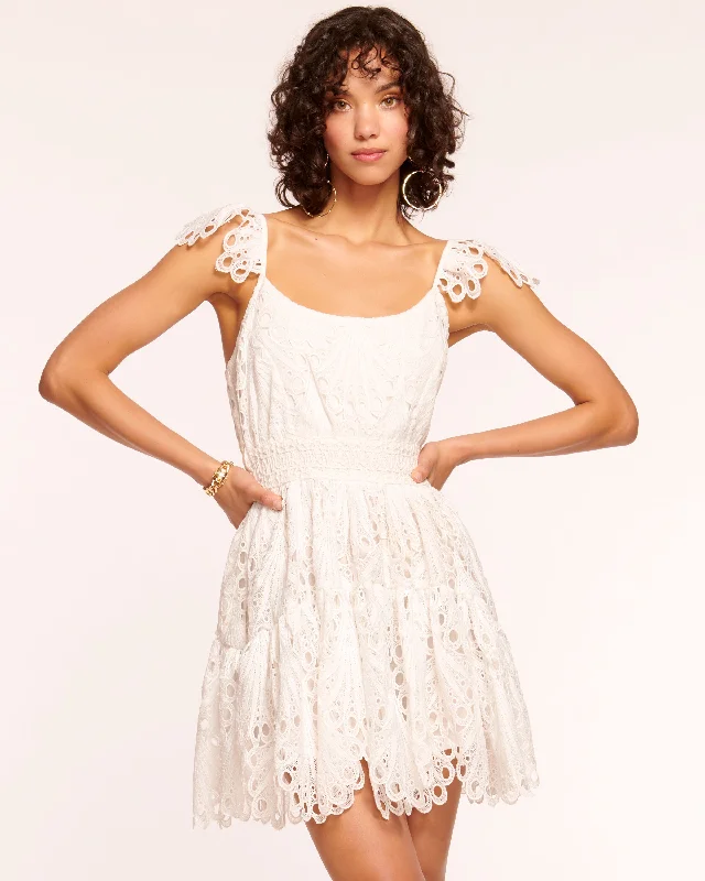 Charlotte Eyelet Mini Dress Trendy Tulle Mini Dress