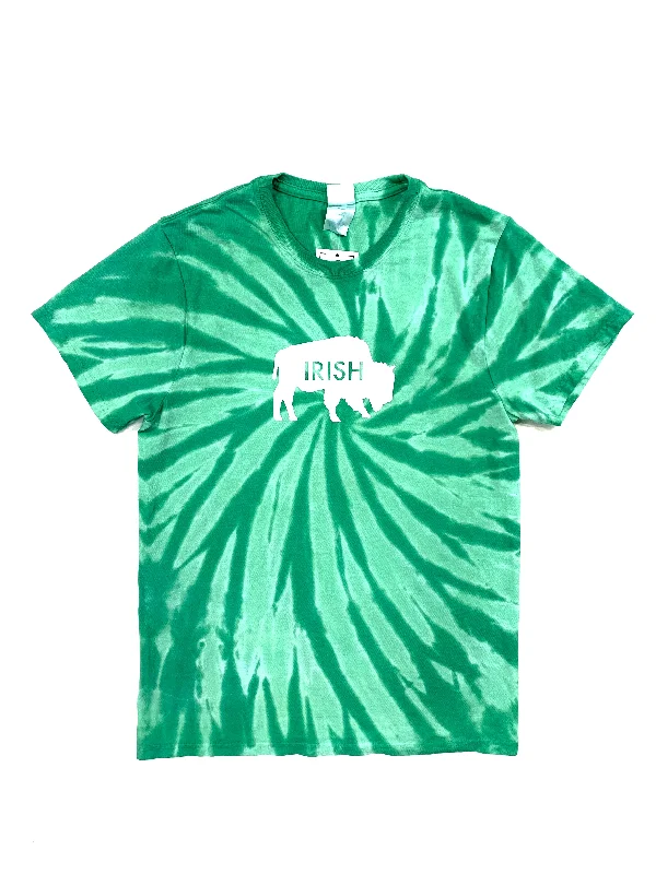 Green Tie-Dye Irish Short Sleeve Shirt Relaxed Fit Short Shirt