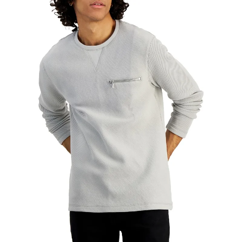 INC Mens Ribbed Crewneck Thermal Shirt Comfortable Short Sleeve Tunic