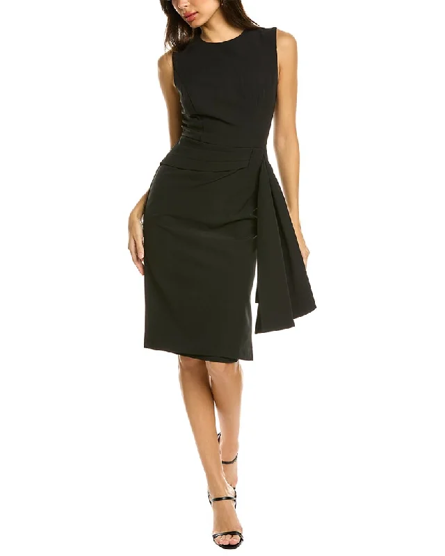 Kay Unger Raven Midi Dress Comfortable Fit-and-Flare Midi Dress