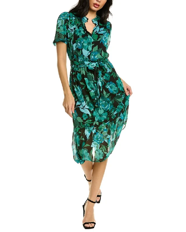 London Times Floral Midi Dress Elegant Sleeveless Midi Dress