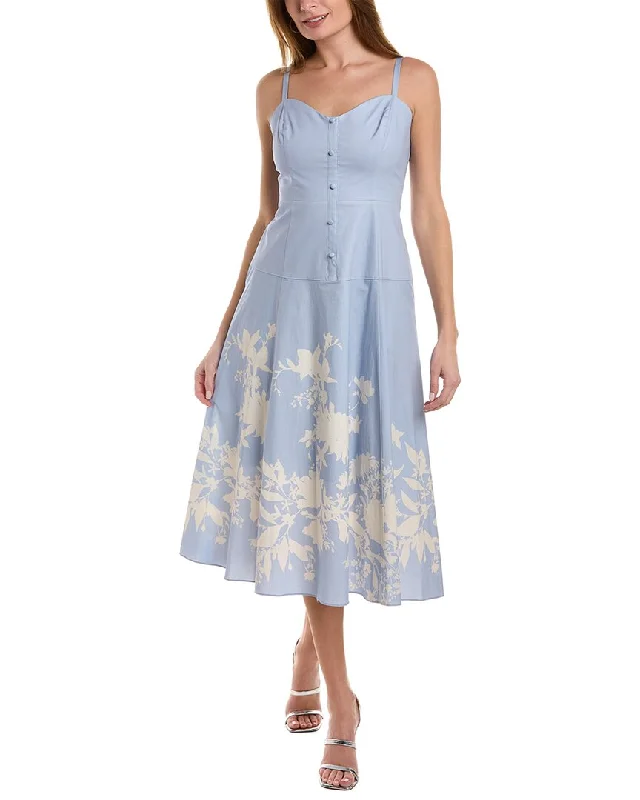 Marchesa Notte Floral Midi Dress Elegant Floral Skirt Midi Dress