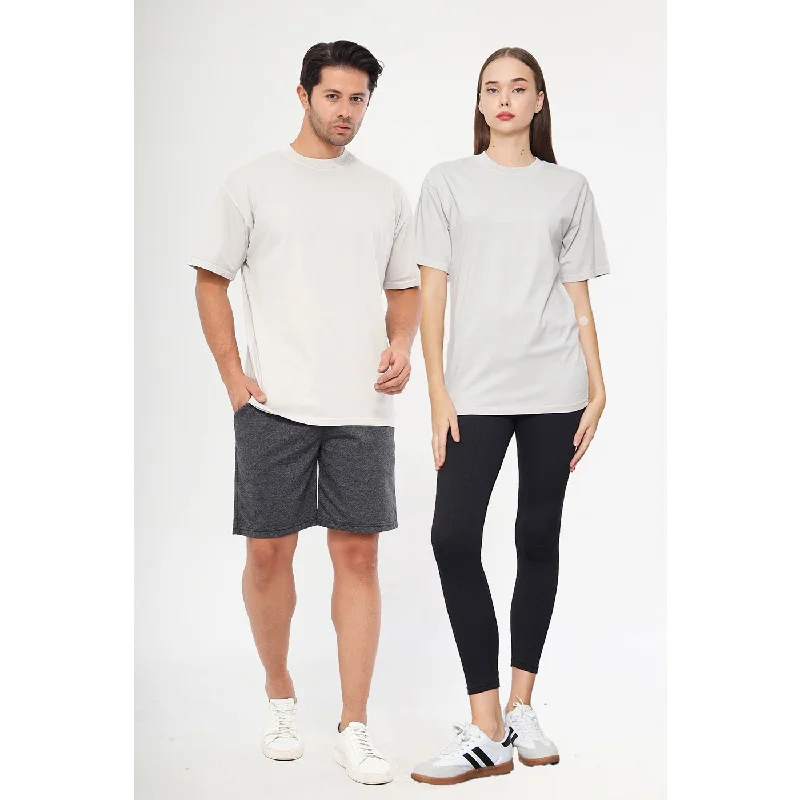 Light Grey Oversized Short Sleeves Tshirt Casual Plain Short Shirt