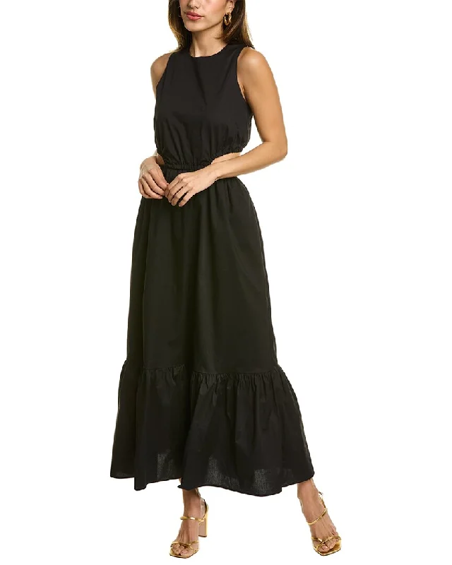 WAYF Rae Midi Dress Elegant Velvet Midi Dress