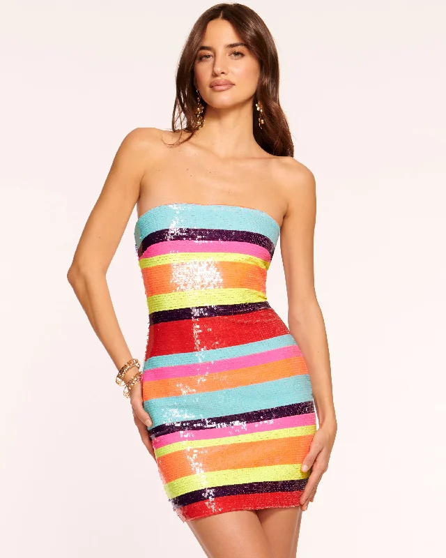 Winnie Sequin Strapless Mini Dress Chic Sleeveless Mini Dress