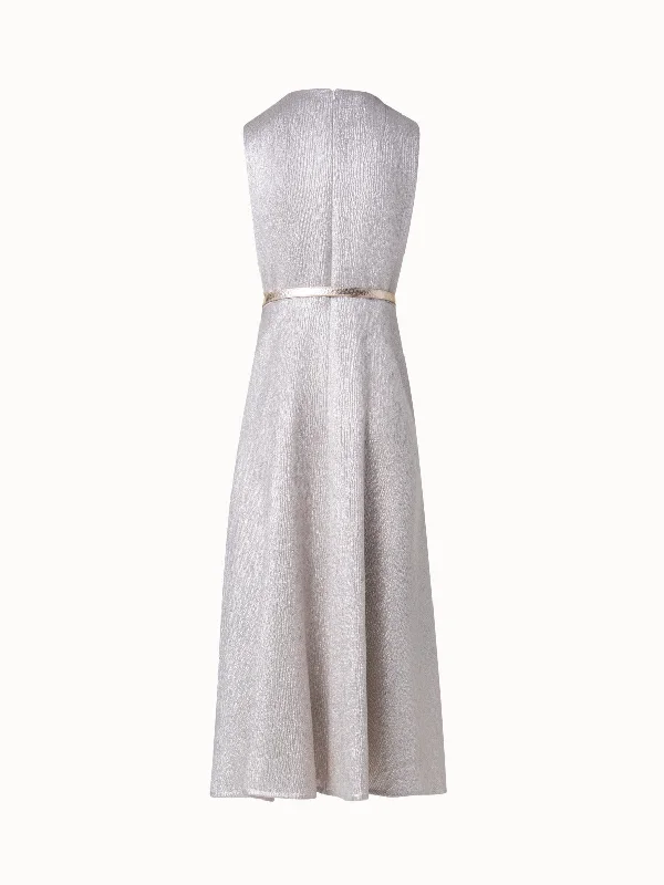 Wool Silk Lurex Midi Dress Trendy Knit Midi Dress