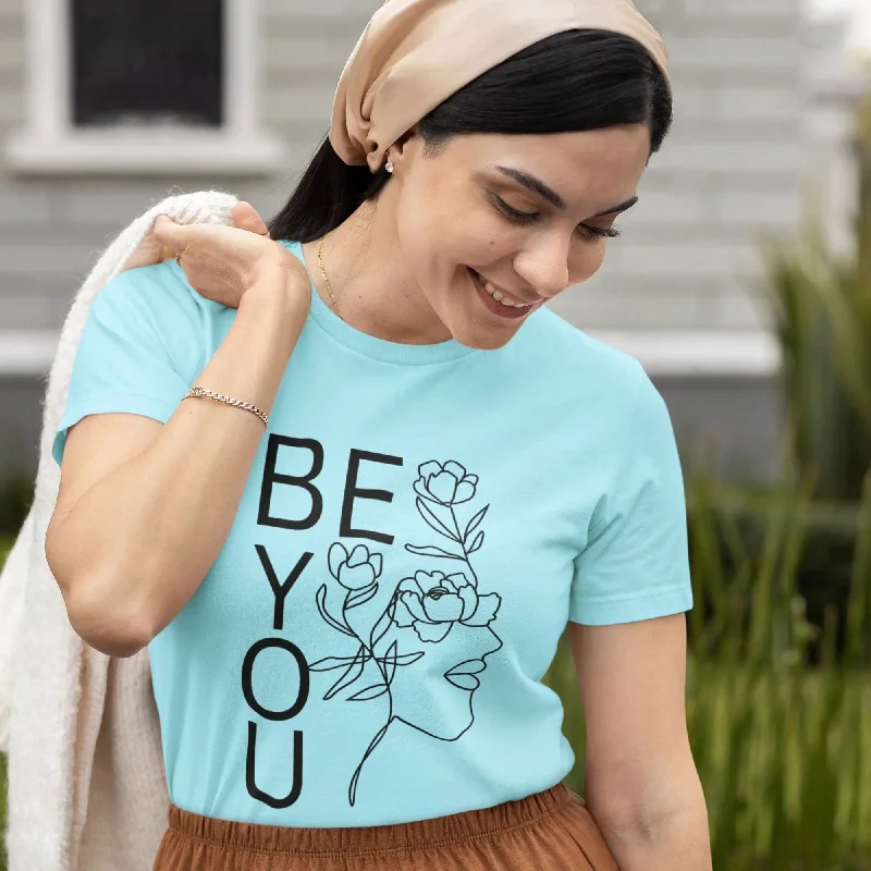 Be You Round Neck Half Sleeve Classic T-Shirt Handmade Hand-knitted Hand-woven