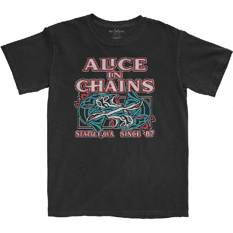 Alice In Chains | Official Band T-Shirt | Totem Fish Collared Crew Neck Turtle Neck