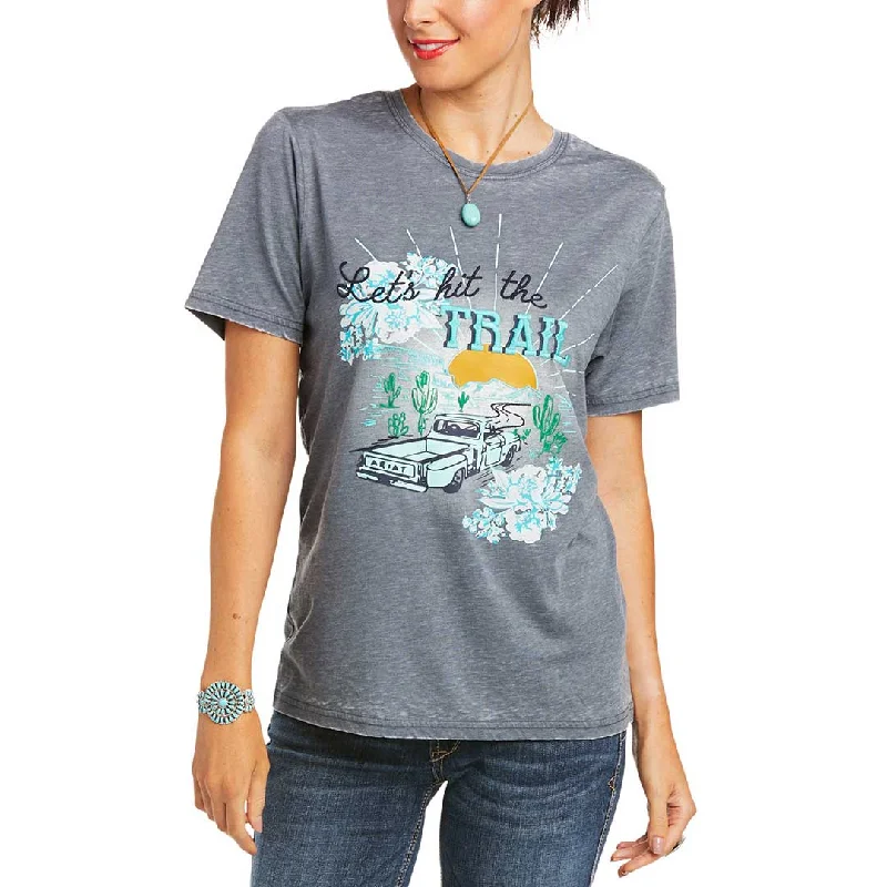 Ariat Women's Trail Time Graphic Tee Hooded Caped Shawl Collar