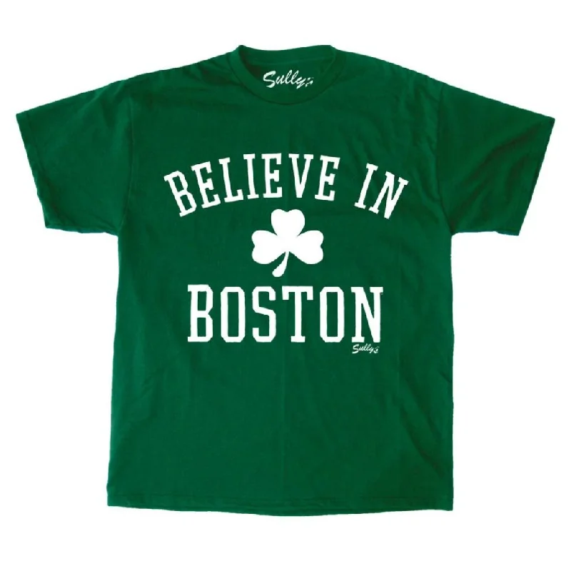 Believe in Boston - Classic Shamrock T-Shirt Mesh Blend Leather Blend Suede Blend