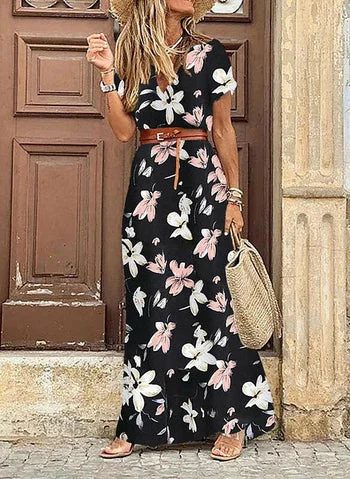 Boho paisley maxi dress Trendy V-Neck Maxi Dress