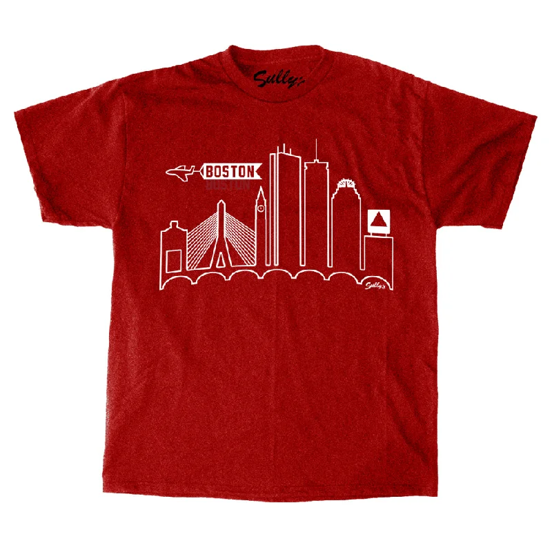 Boston Skyline T-Shirt Satin Blend Silk Blend Wool Blend