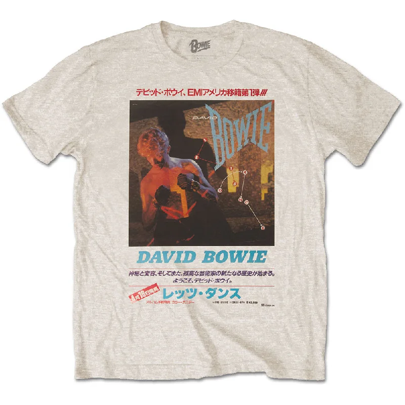 David Bowie | Official T-Shirt | Japanese Text Front Pockets Side Pockets Patch Pockets