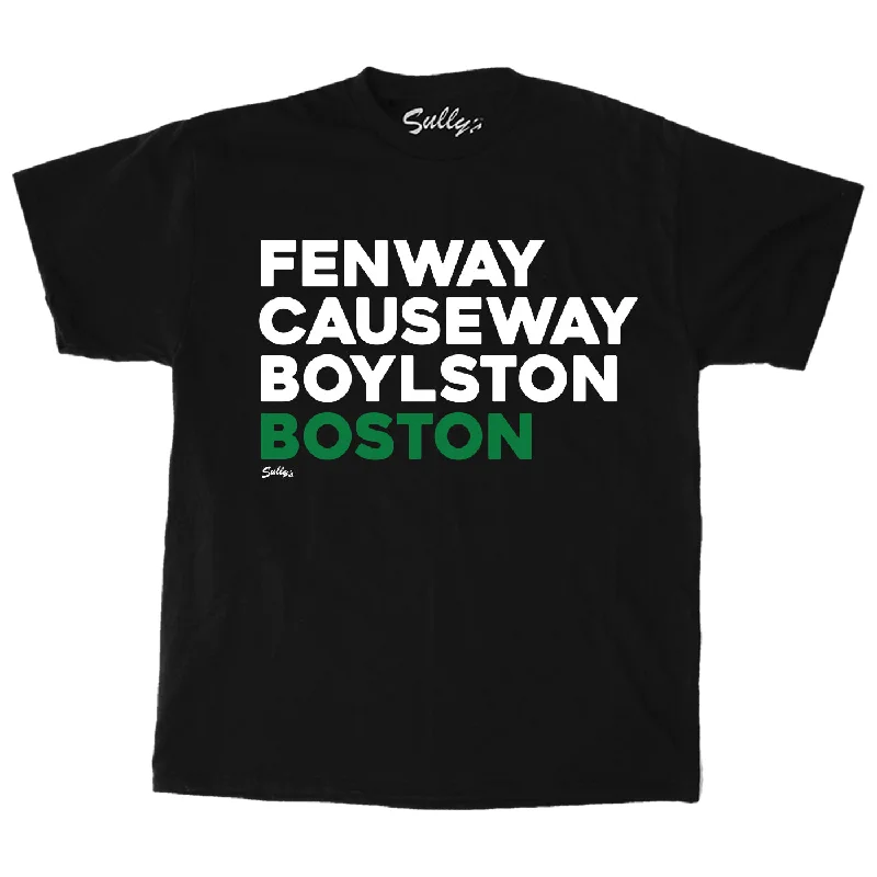 Fenway Causeway Boylston Boston - Basketball - T-Shirt Collared Crew Neck Turtle Neck