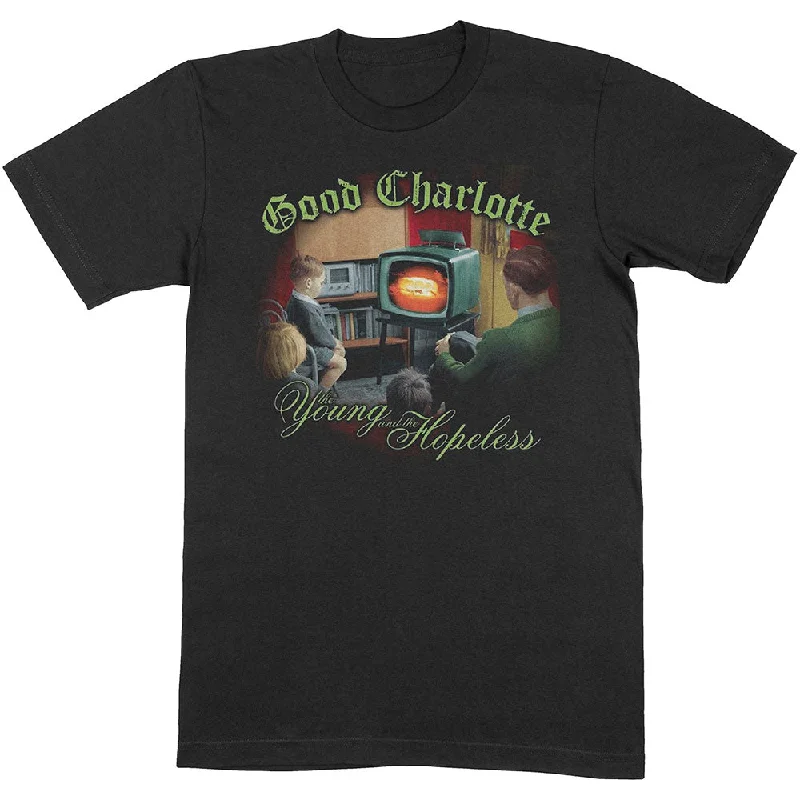 Good Charlotte | Official Band T-shirt | Young & Hopeless Notch Collar Peter Pan Collar Cowl Neck