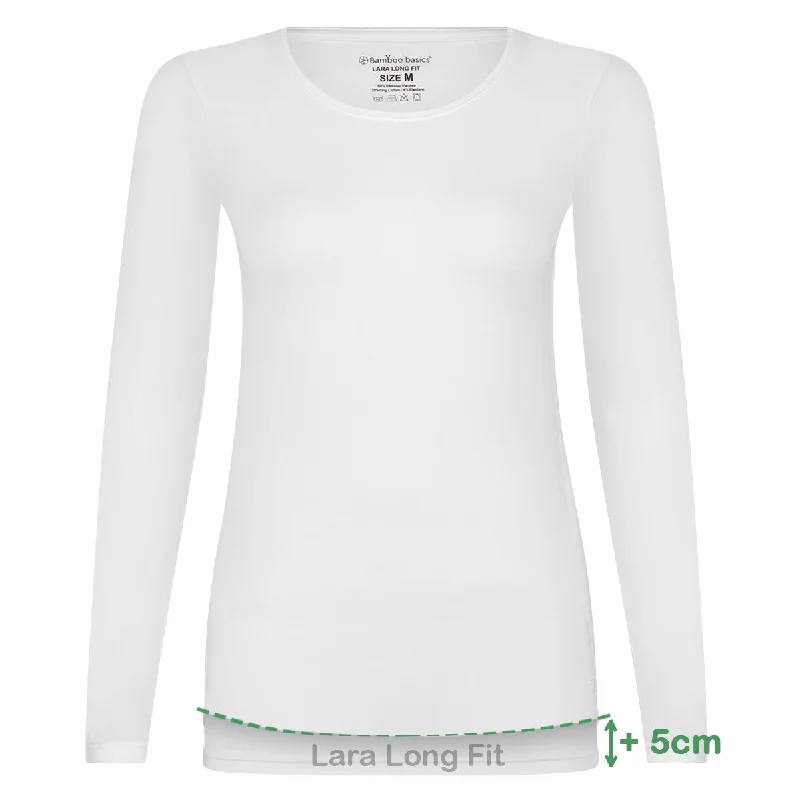 Long Fit T-shirts lange mouw Lara (2-pack) - Wit Fleece Nylon Spandex