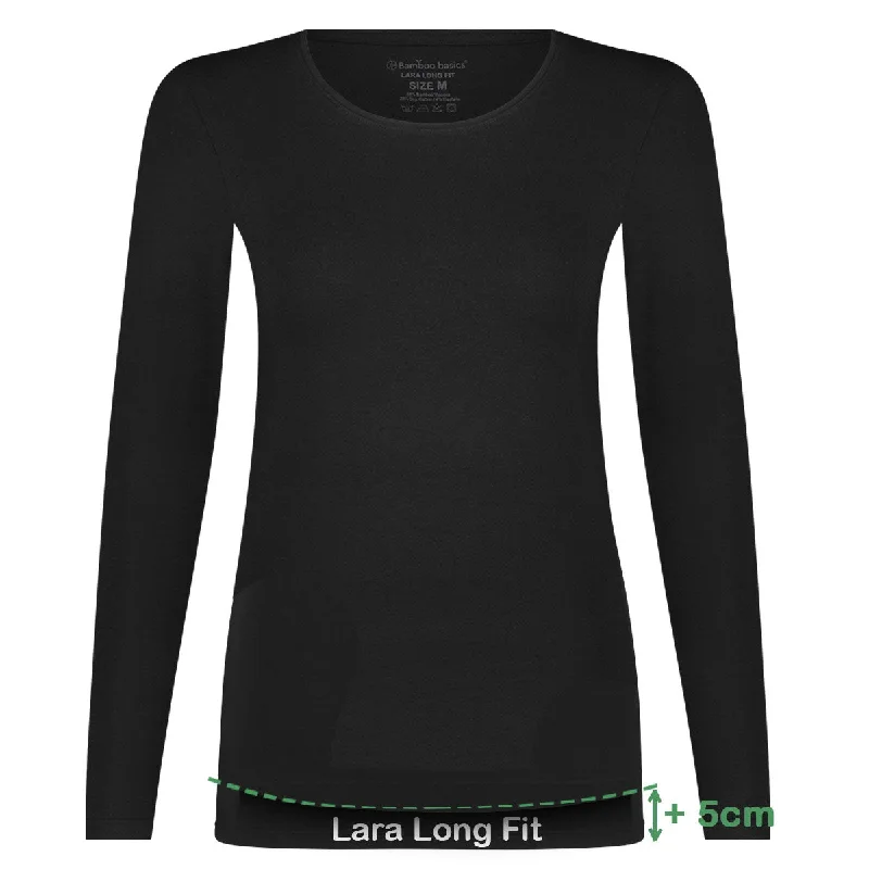 Long Fit T-shirts lange mouw Lara (2-pack) - Zwart Handmade Hand-knitted Hand-woven