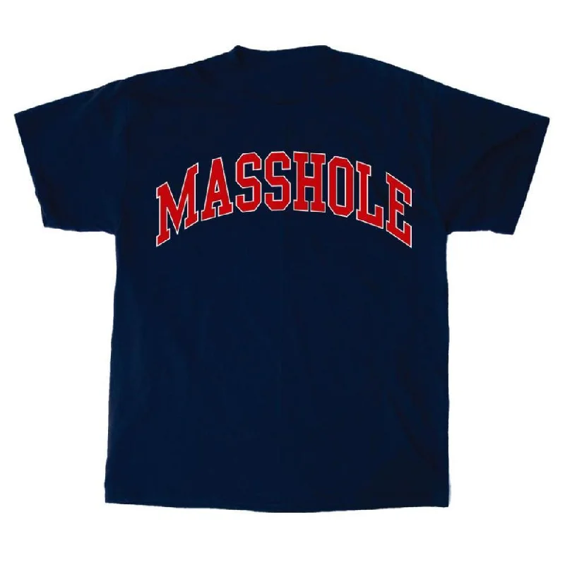 Masshole® - Arched Red T-Shirt Real Fur Shearling Chenille