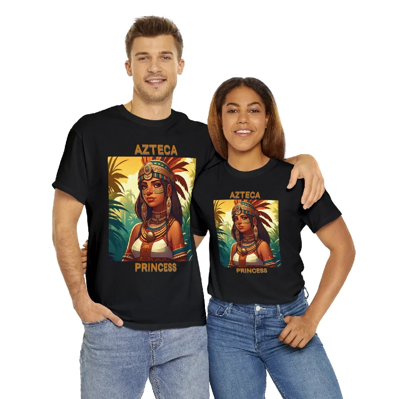 Unisex Cotton Tee with women aztec warrior design Cozy Warm Stylish