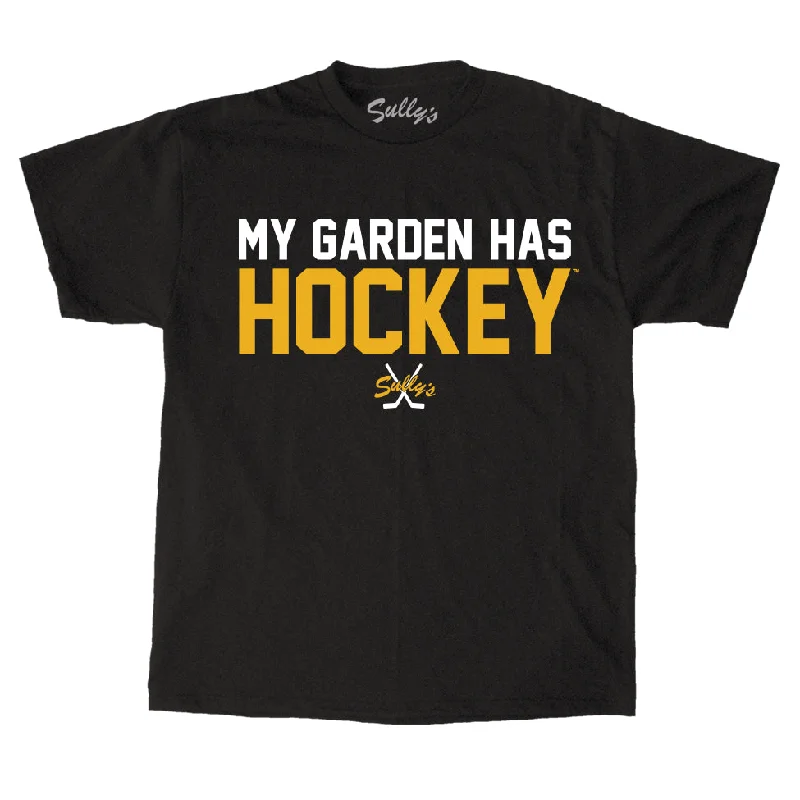 My Garden Has HOCKEY T-Shirt Graphic Embroidered Appliqued