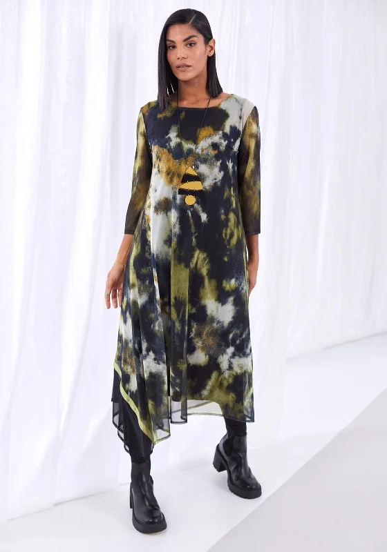 Ora Mesh Print Maxi Dress, Multi Cozy Wrap Maxi Dress