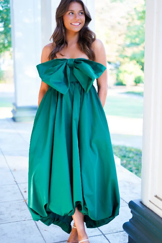 Palmer Maxi Dress - Emerald Trendy Ruffled Maxi Dress