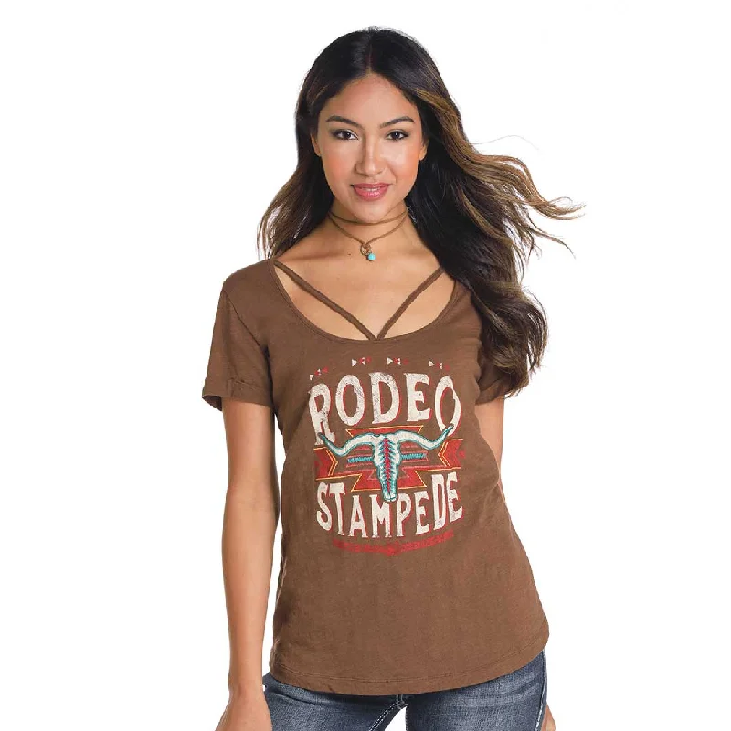 Panhandle Women's Rodeo Graphic Tee Sequined Glittery Shiny