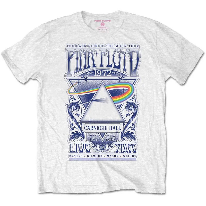 Pink Floyd | Official Band T-Shirt | Carnegie Hall Poster Denim Fabric Leather Fabric Suede Fabric