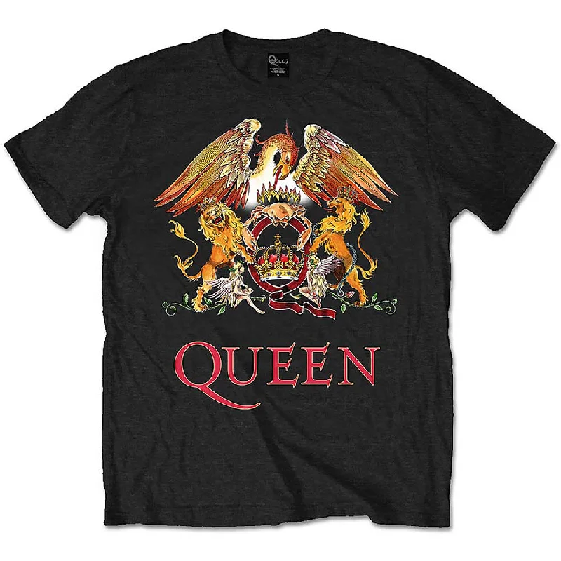 Queen | Official Band T-Shirt | Classic Crest Seamless Knitted Crochet