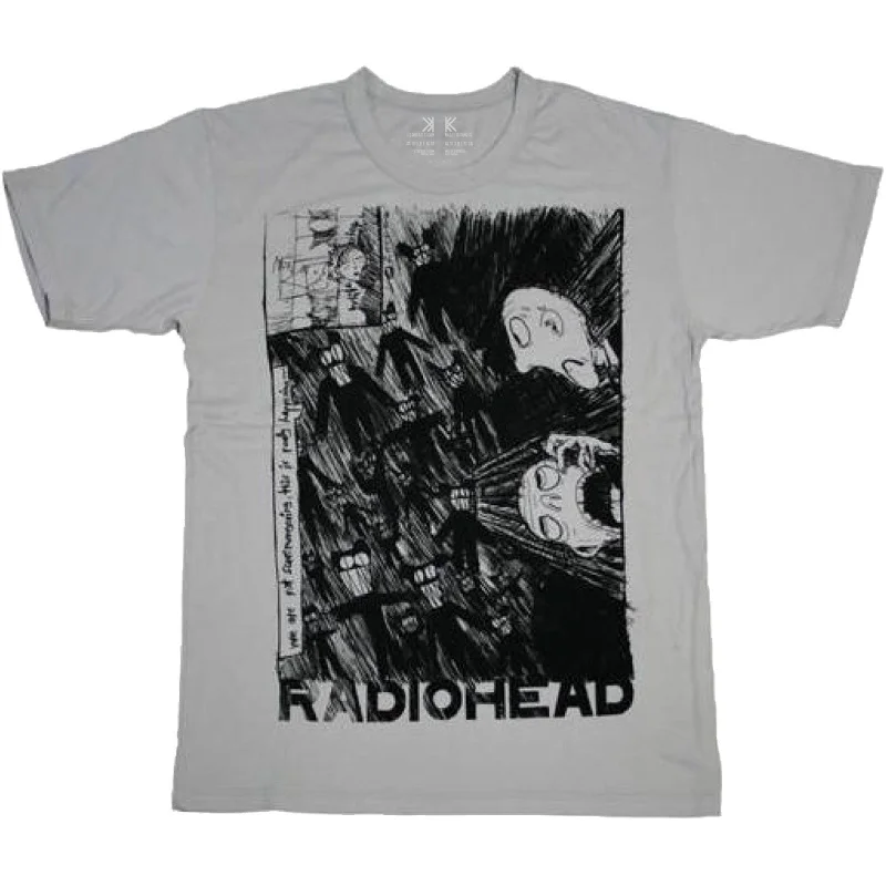 Radiohead | Official Band T-shirt | Scribble Fitted T-Shirt Seamless Stretchy