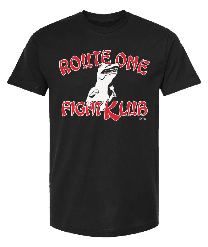 ROUTE ONE FIGHT CLUB T-Shirt Zippered Front Buttoned Front Snap Front