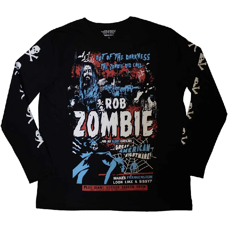 Rob Zombie| Official Band Long Sleeve T-Shirt | Zombie Call (Sleeve Print) Modern Contemporary Chic