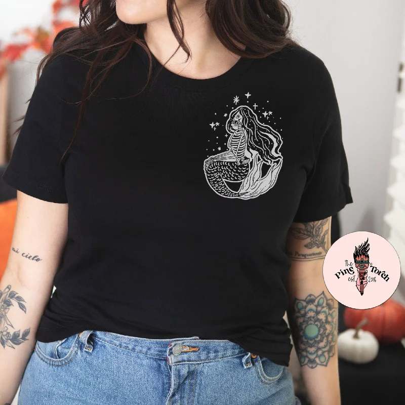 « SKELETON MERMAID » UNISEX TEE Rayon Velvet Corduroy