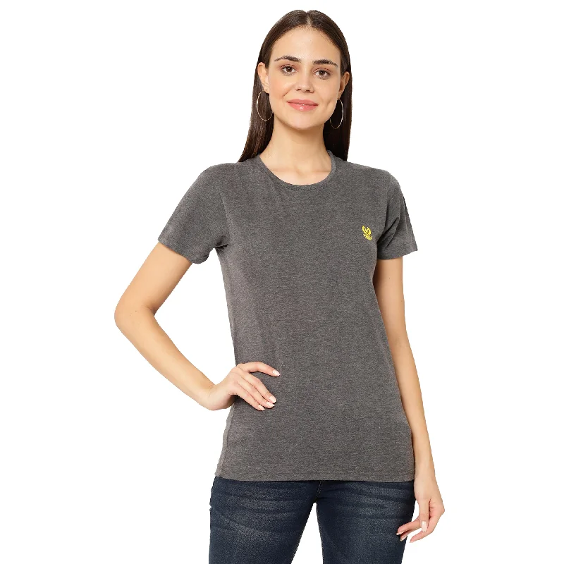 Vimal Jonney Grey Color T-shirt For Women Houndstooth Herringbone Solid