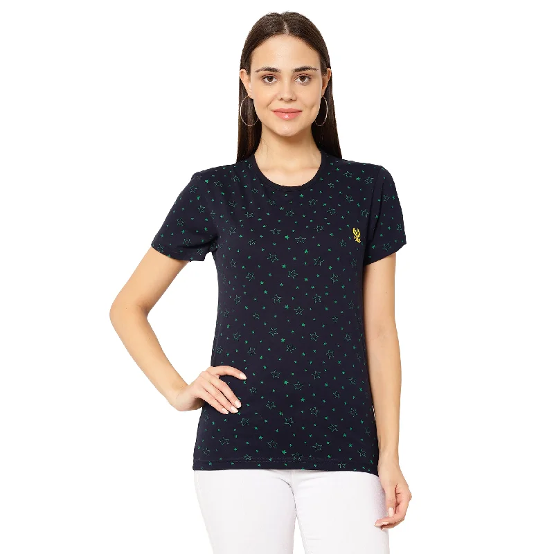 Vimal Jonney Dark Blue Color T-shirt For Women Fashionable Trendy Casual