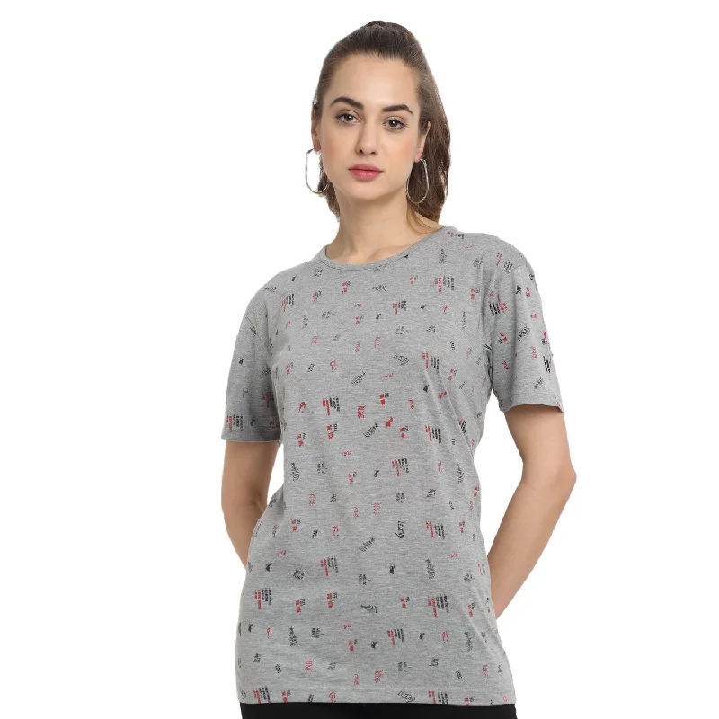 Vimal Jonney Grey Half Sleeve T-shirt For Women's Anti-Shrink Durable Soft