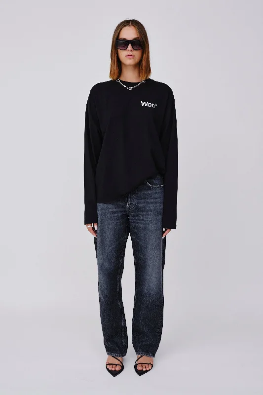 The Staff Tee LS W - Black Front Pockets Side Pockets Patch Pockets