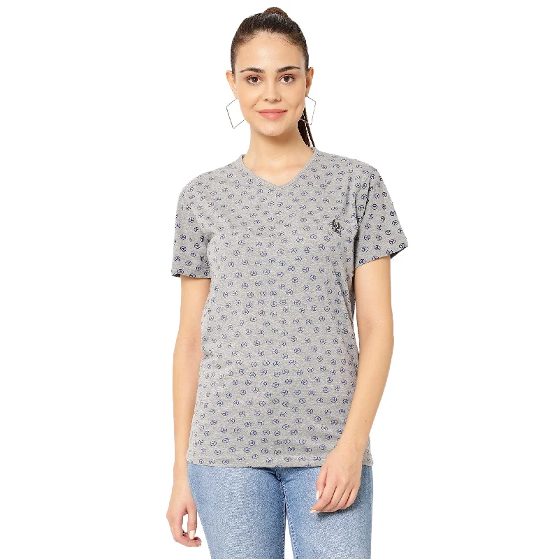 Vimal Jonney Silver Color T-shirt For Women Spandex Blend Rayon Blend Denim Blend