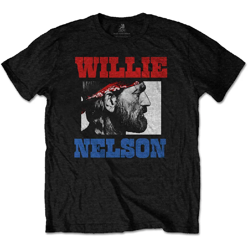 Willie Nelson | Official Band T-shirt | Stare Spandex Blend Rayon Blend Denim Blend