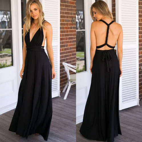 Women Bandage Convertible Boho Maxi Dress Fashionable Maxi Dress with Fringe