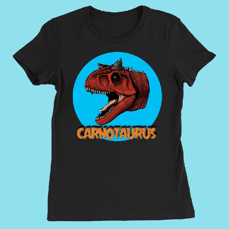 Women Carnotaurus Head T-Shirt Houndstooth Herringbone Solid