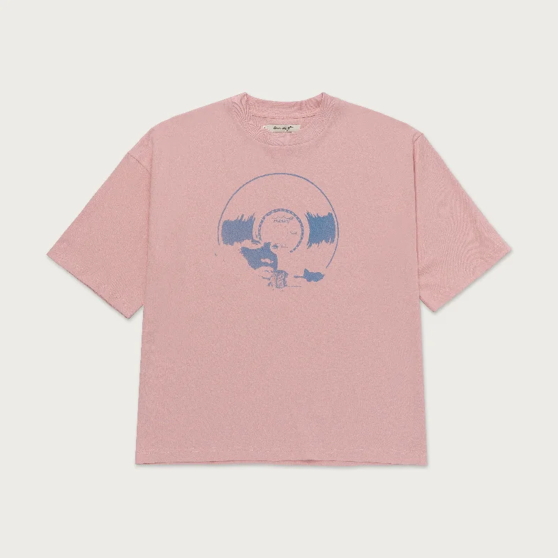 Womens Vinyl Box Tee - Pink Mesh Fabric Canvas Fabric Denim Fabric