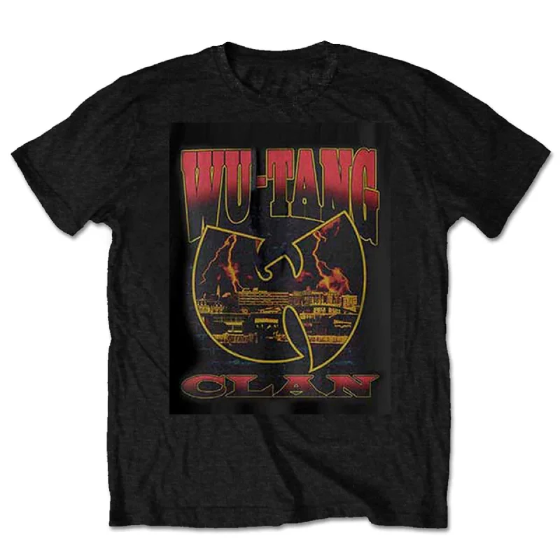 Wu-Tang Clan | Official Band T-shirt | Lightning Infill W Mesh Fabric Canvas Fabric Denim Fabric