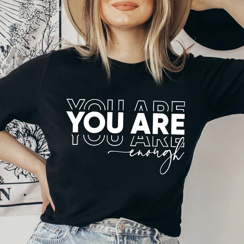 You Are Enough T-shirt Denim Fabric Leather Fabric Suede Fabric