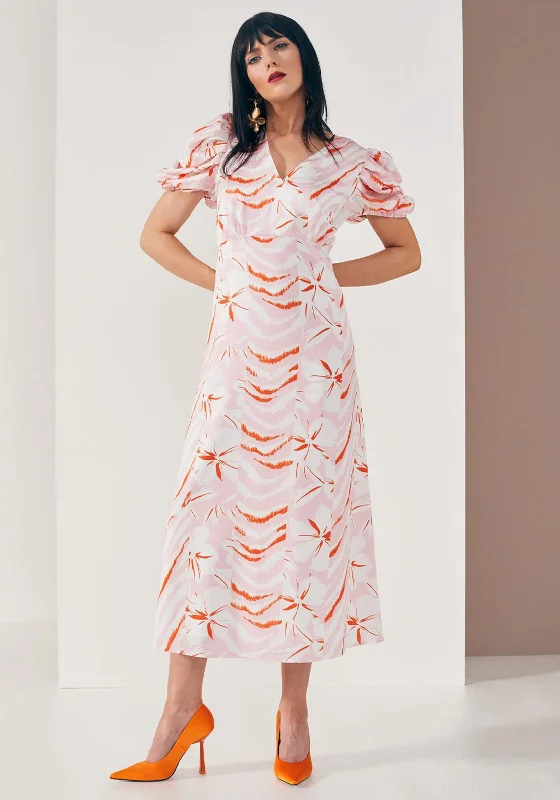 Kate Cooper Floral & Animal Print Maxi Dress, Pink Multi Comfortable Long-Sleeve Maxi Dress